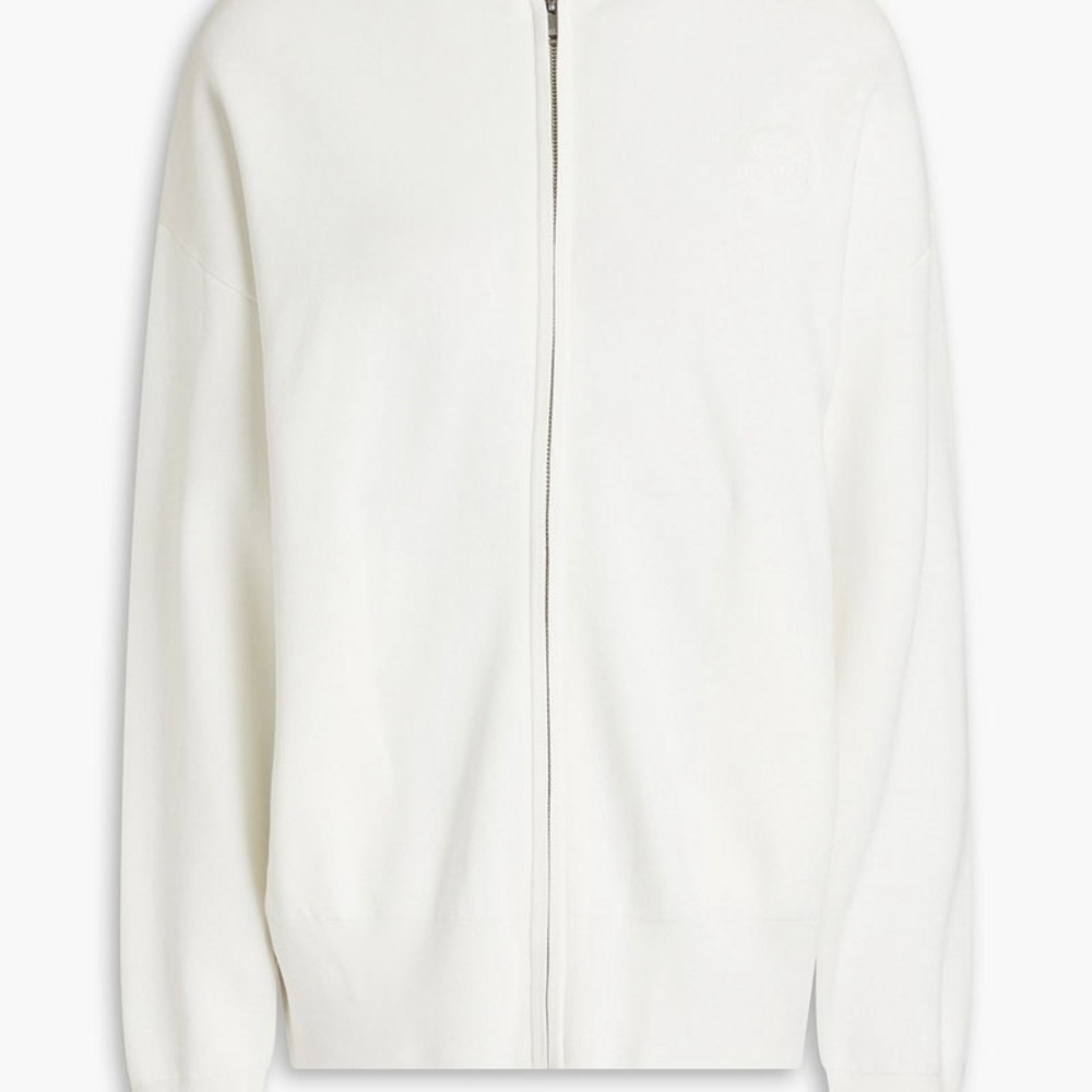SANDRO
Logo-Embroidered Knitted Zip-Up Hoodie NWT